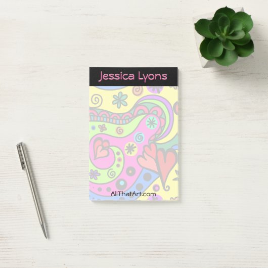 Aangepaste postit Notes-rondjes, harten, bloemen Post-it® Notes (Kantoor)