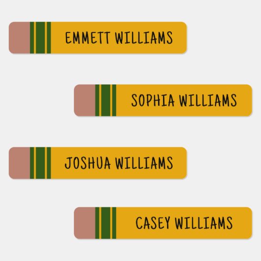 Aangepaste potloodvorm met Kinder naam Labels (Groep)