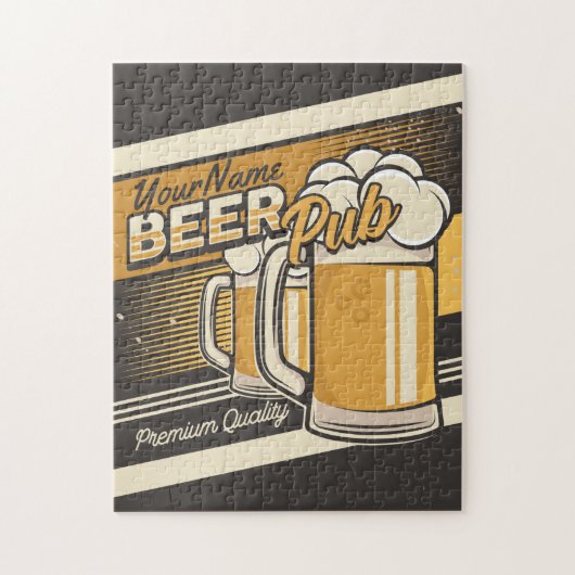 Aangepaste Premium - Mok voor koude bier - Pub Bar Legpuzzel (Verticaal)