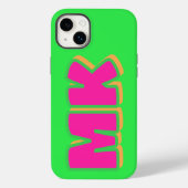 Aangepaste Preppy Green Monogram Slagschaduw Case-Mate iPhone Case (Achterkant)