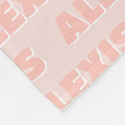 Aangepaste Preppy Naam Deken Perzik (Hoek)