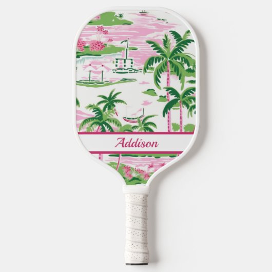 Aangepaste preppy roze Pickleball Paddle (Voorkant)