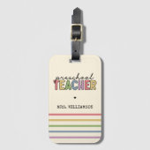 Aangepaste preschoolleraar persoonlijke cadeaus bagagelabel (Voorkant (verticaal))