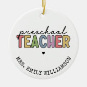 Aangepaste preschoolleraar persoonlijke cadeaus keramisch ornament (Voorkant)