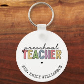 Aangepaste preschoolleraar persoonlijke cadeaus sleutelhanger (Voorkant)