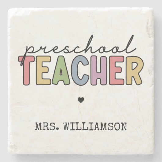 Aangepaste preschoolleraar persoonlijke cadeaus stenen onderzetter (Voorkant)