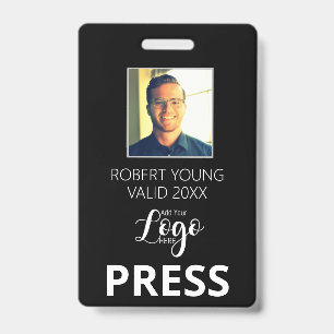 Aangepaste PRESS - Fotopas- Naam ID ID-badge Badge