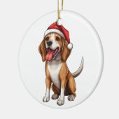 Aangepaste pret Beagle Kerst hond Keramisch Ornament (Links)