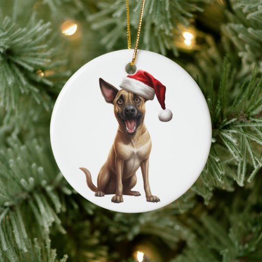 Aangepaste pret Belgische Malinois hond Keramisch Ornament (Boom)