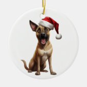 Aangepaste pret Belgische Malinois hond Keramisch Ornament (Voorkant)