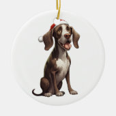 Aangepaste pret Duitse staande pointer kerstfeest Keramisch Ornament (Voorkant)