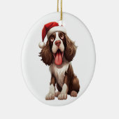 Aangepaste pret Engelse Springer Spaniel hond Keramisch Ornament (Rechts)
