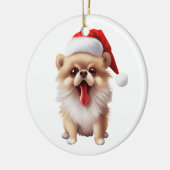 Aangepaste pret pomeranian kerst hond keramisch ornament (Links)