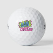 Aangepaste pret vintage stripboek popartstijl BAM Golfballen (Voorkant)
