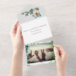 Aangepaste Prettige Feestdagen Chic Landelijk Vint All In One Uitnodiging