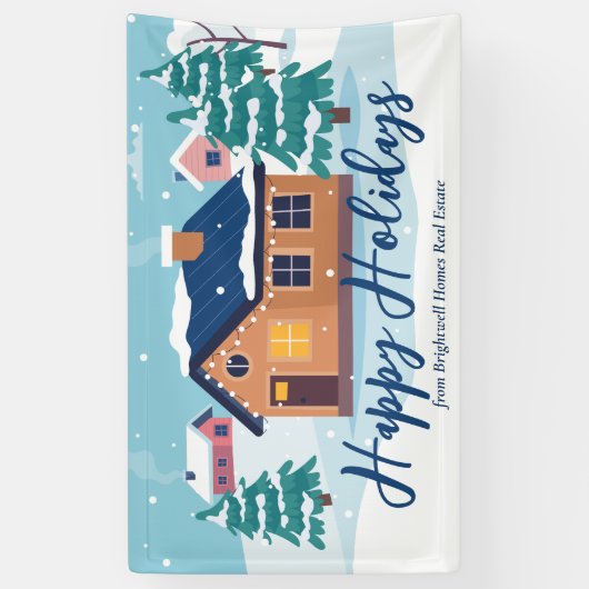 Aangepaste Prettige feestdagen Estate Company Part Spandoek (Verticaal)