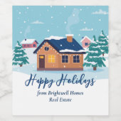 Aangepaste Prettige feestdagen Estate Company Part Wijn Etiket (Enkel label)