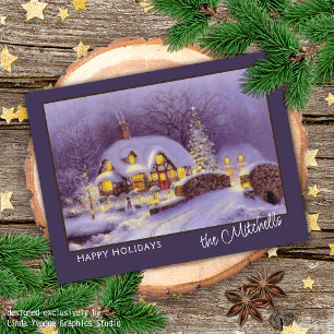 Aangepaste Prettige feestdagen Winter Wonderland W Briefkaart