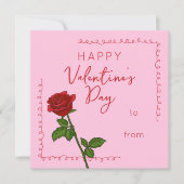 Aangepaste Prettige Valentijnsdag Roze Vierkant Feestdagenkaart (Voorkant)