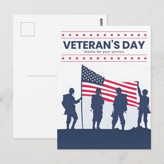 Aangepaste Prettige Veteranendag! Dank U Kaarten 2 (Voorkant / Achterkant)