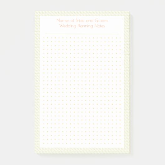 Aangepaste Pretty Green Dot Grid Huwelijksplan Pla Post-it® Notes (Voorkant)