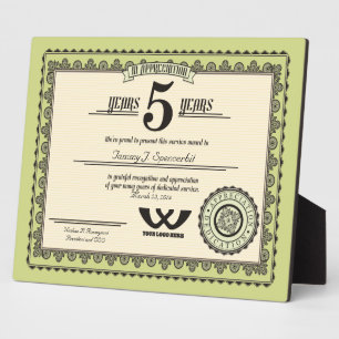 Aangepaste prijs voor vijf jaar arbeidsbemiddeling fotoplaat