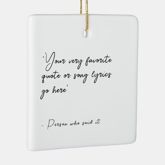 Aangepaste prijsopgave of songtekst - Script squar Keramisch Ornament (Rechts)