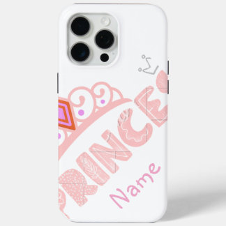 Aangepaste Prinses Naam iPhone Case – Pink Crown D