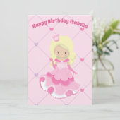 Aangepaste prinses  roze bruidskeerdag kaart (Staand voorkant)