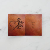 Aangepaste Print Faux Leather 3e bruiloft Jubileum Kaart (Binnen)