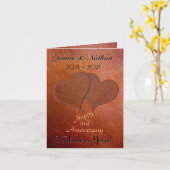 Aangepaste Print Faux Leather 3e bruiloft Jubileum Kaart (Gele Bloem)