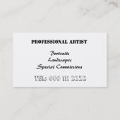 Aangepaste professionele artiest visitekaartje (Achterkant)