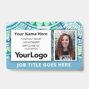 Aangepaste professionele bedrijfsfoto met naam van badge