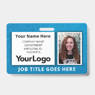 Aangepaste professionele bedrijfsfoto met naam van badge