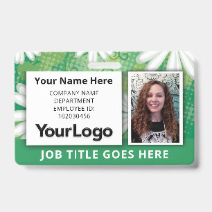 Aangepaste professionele bedrijfsfoto met naam van badge