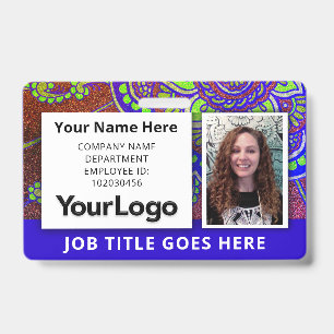 Aangepaste professionele bedrijfsfoto met naam van badge