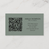 Aangepaste professionele bedrijfslogo Sage QR-code Visitekaartje (Achterkant)