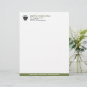 Aangepaste professionele logo met groene streep gepersonaliseerd briefhoofd (Staand voorkant)