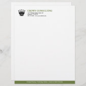 Aangepaste professionele logo met groene streep gepersonaliseerd briefhoofd (Voorkant / Achterkant)