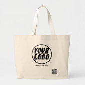 Aangepaste professionele Logo met QR-code Grote Tote Bag (Voorkant)