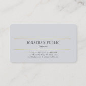 Aangepaste Professionele Modern Grijs Goud Elegant Visitekaartje (Achterkant)