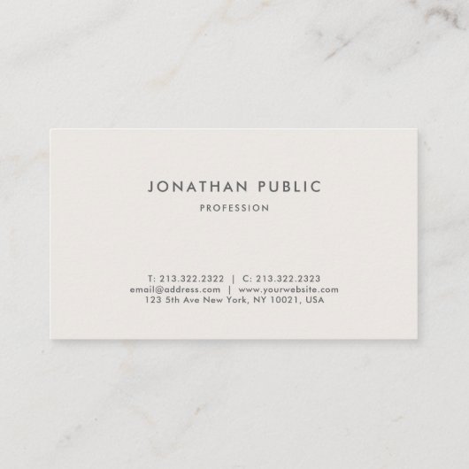 Aangepaste professionele moderne minimalistische S Visitekaartje (Achterkant)