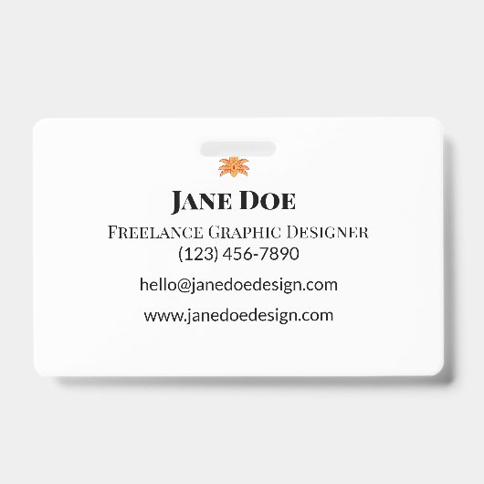 Aangepaste professionele of persoonlijke contact K Badge (Voorkant)