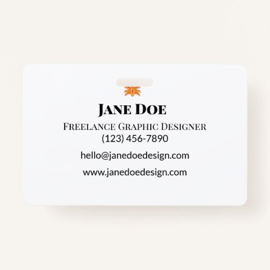 Aangepaste professionele of persoonlijke contact K Badge (Voorkant)