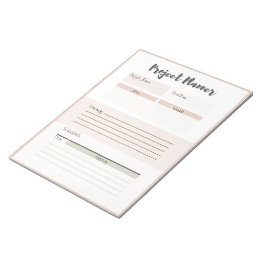 Aangepaste projectplanner notitieblok (Schuin)
