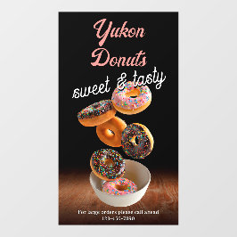 Aangepaste promotie voor donutzaak raamsticker