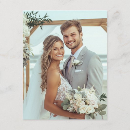 Aangepaste Prompt Foto Huwelijkswensen en Advieskaart (Achterkant)