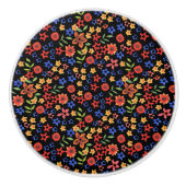 Aangepaste prullenbak voor grafische Retro Floral Keramische Knop (Voorkant)