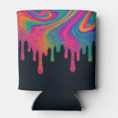 Aangepaste Psychedelic Neon Glitter Drip Koelbox Blikjeskoeler (Achterkant)