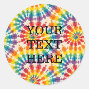 Aangepaste psychedelische tie-dye   Groovy retrost Ronde Sticker